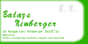 balazs nimberger business card